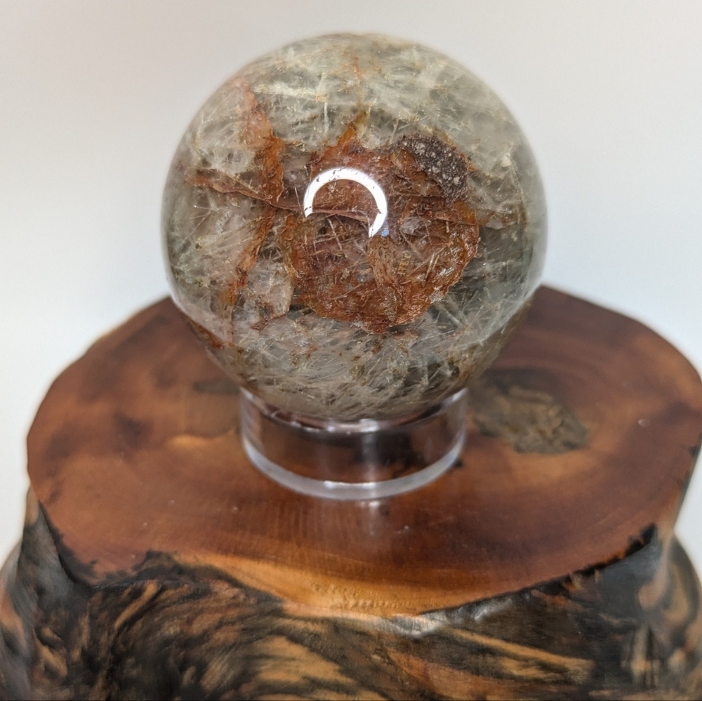 🔮 Beautiful green rutile sphere